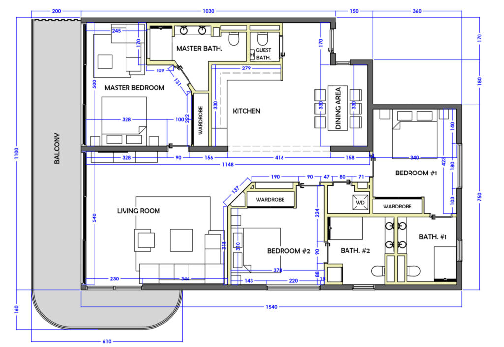 dolce simpson bay 3 bedroom floor plan